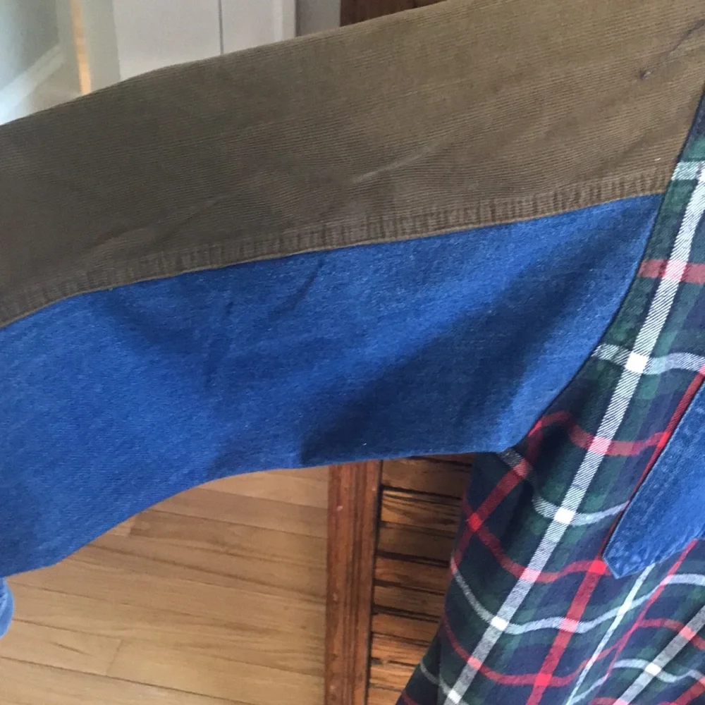 Urban Outfitters Plaid Denim Corduroy Button Down Shirt - Picture 4 of 9